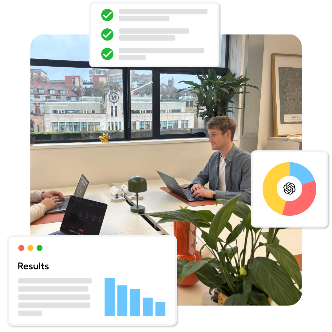 Photo of the AgencyTech team in the shop